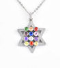 Picture of 12 Color Gemstone Star of David Priest Brand Necklace